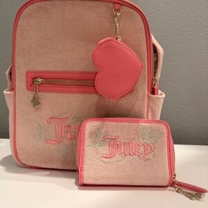Juicy Couture Blush Pink Backpack and Wallet Set
